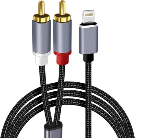 [معتمد من Apple MFi] محول صوت كابل Lightning إلى RCA، سلك Aux مقسم Y ذكر 2 متوافق مع iPhone، والكمبيوتر اللوحي، والمسرح المنزلي، وDVD، ومكبر الصوت، ومكبر الصوت، وستيريو السيارة (3.9 قدم) in Kuwait