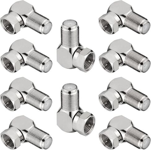 Right Angle Coax Connector, 5 Pack F Type 90 Degree Coaxial Male to Female Cable Connector, RG6 Adapter L Shape for Wall Mounted TV, Modem, Wall Plate, Satellite Receiver in Kuwait