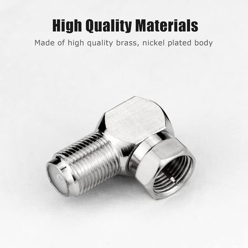 Right Angle Coax Connector, 5 Pack F Type 90 Degree Coaxial Male to Female Cable Connector, RG6 Adapter L Shape for Wall Mounted TV, Modem, Wall Plate, Satellite Receiver in Kuwait