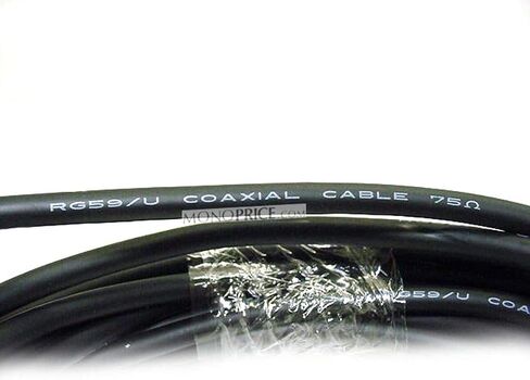 Monoprice Audio/Video Coaxial Cable - 75 Feet - Black | RG-59U BNC Male/ BNC Male, 75ohm in Kuwait