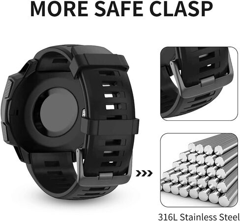 BaayCerrie لاستبدال أحزمة ساعة Garmin Instinct، حزام سيليكون ناعم متوافق مع Garmin Instinct 2/ Solar/Tactical in Kuwait