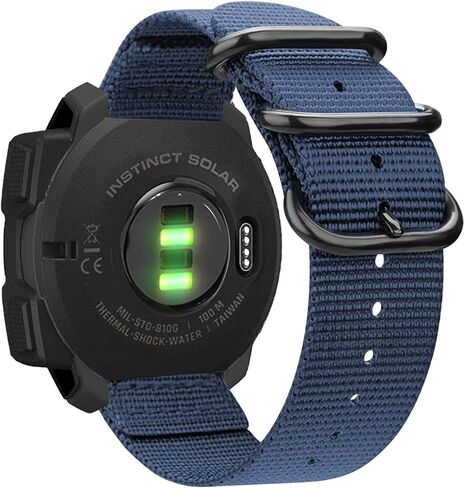 حزام LiWerlly لـ Garmin Instinct / 2 سوار ساعة شمسية، 22 مم من النايلون المنسوج المسامي، حزام ساعة بديل رياضي للنساء والرجال Garmin Instinct 2/ ساعة ذكية تعمل بالطاقة الشمسية/التكتيكية in Kuwait