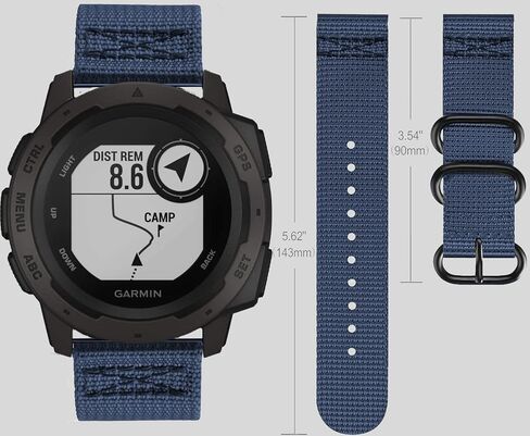 حزام LiWerlly لـ Garmin Instinct / 2 سوار ساعة شمسية، 22 مم من النايلون المنسوج المسامي، حزام ساعة بديل رياضي للنساء والرجال Garmin Instinct 2/ ساعة ذكية تعمل بالطاقة الشمسية/التكتيكية in Kuwait