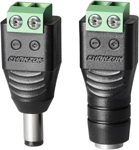 CHANZON 10Pcs Male and Female 5.5mm x 2.1mm 12V DC Power Jack Connector 24V Socket for Led Light Strip CCTV Security Camera Cable Wire Ends Plug Barrel Adapter in Saudi Arabia