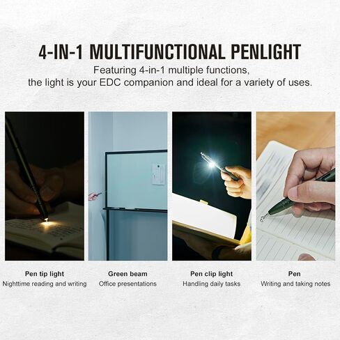 ضوء قلم OLIGHT O'Pen Glow EDC، 120 لومن مع شعاع أخضر، مصباح يدوي LED قابل لإعادة الشحن للاستخدام في الهواء الطلق، والكتابة، والمغامرة، وهدية عمل احترافية (أسود) in Kuwait