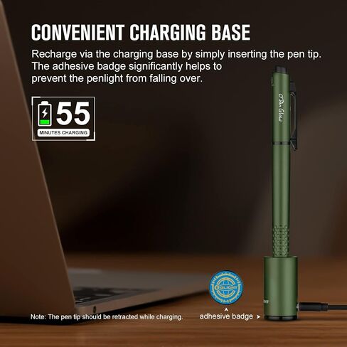 ضوء قلم OLIGHT O'Pen Glow EDC، 120 لومن مع شعاع أخضر، مصباح يدوي LED قابل لإعادة الشحن للاستخدام في الهواء الطلق، والكتابة، والمغامرة، وهدية عمل احترافية (أسود) in Kuwait