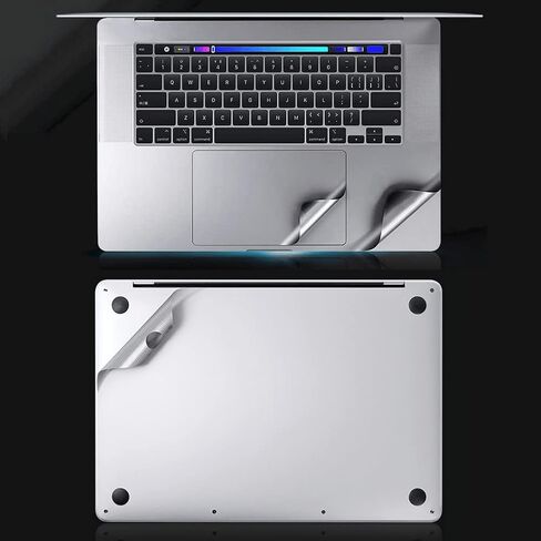 تريبونز ملصق حماية كامل من الفينيل متوافق مع ابل ماك بوك 3 ام 6 في 1 غطاء حماية غير مرئي للكيبورد (لجهاز ماك بوك برو 13 بوصة A2289 (2020)، فضي) in Kuwait