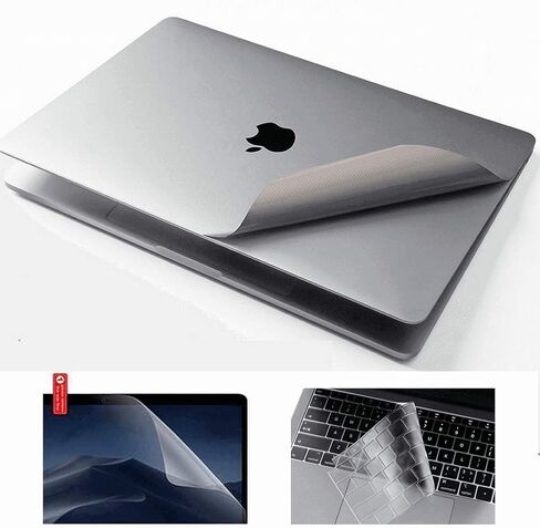 تريبونز ملصق حماية كامل من الفينيل متوافق مع ابل ماك بوك 3 ام 6 في 1 غطاء حماية غير مرئي للكيبورد (لجهاز ماك بوك برو 13 بوصة A2289 (2020)، فضي) in Kuwait