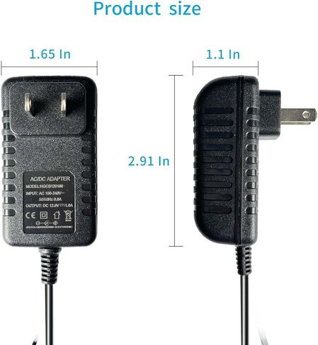 سلك طاقة 12 فولت أو 12.6 فولت من HELHUNLEE لمسدس التدليك، محول تيار متردد/تيار مستمر، شاحن طويل جدًا بطول 5 أقدام لبنادق التدليك، الإخراج: تيار مستمر 12.6 فولت-1 أمبير، مناسب لمعظم مدلك 12 فولت in Kuwait