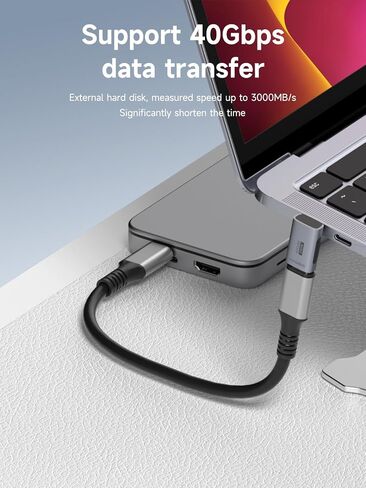 Hagibis 240W 40Gbps 8K USB C Adapter, 2 Pack USB-C Male to USB-C Female Adapter, USB4 Connecter for Thunderbolt 4/3, ROG Ally, Steam Deck, Switch, Dock, Mac, Tablet, iPhone 15 Pro Max (90 Degree) in Saudi Arabia