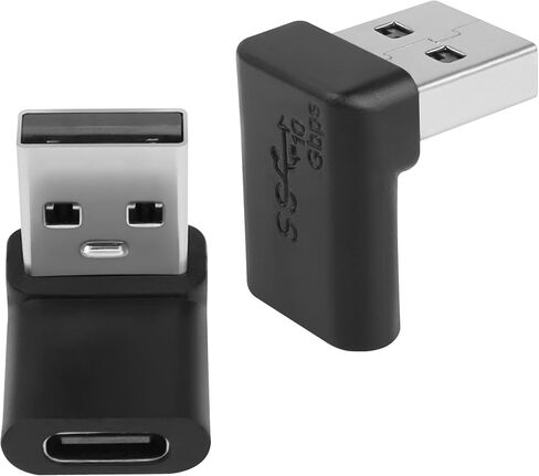 QIANRENON USB 3.1 إلى USB C U-Shape Angle محول 10 جيجابت في الثانية USB A ذكر إلى USB C أنثى موصل زاوية 180 درجة، لشحن 3A OTG لنقل البيانات، للكمبيوتر اللوحي، قطعتان (أنثى لأعلى) in Kuwait