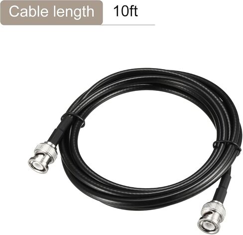 Rebower RG58 Coaxial Cables BNC Male to BNC Male, [for Video Signal Transmission] - 3Feet / 50 Ohm/Black / 2Pcs in Saudi Arabia