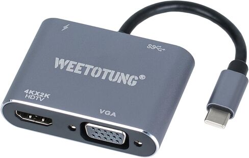 موزع USB نوع سي 4 في 1 الى بي دي، 4 كيه اتش دي ام اي، في جي ايه، محول يو اس بي 3.0، يدعم عرض الشاشة وقراءة ملفات الوسائط المتعددة USB للمكتب in Kuwait