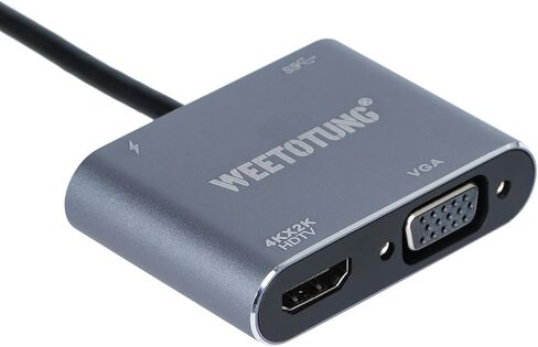 موزع USB نوع سي 4 في 1 الى بي دي، 4 كيه اتش دي ام اي، في جي ايه، محول يو اس بي 3.0، يدعم عرض الشاشة وقراءة ملفات الوسائط المتعددة USB للمكتب in Kuwait