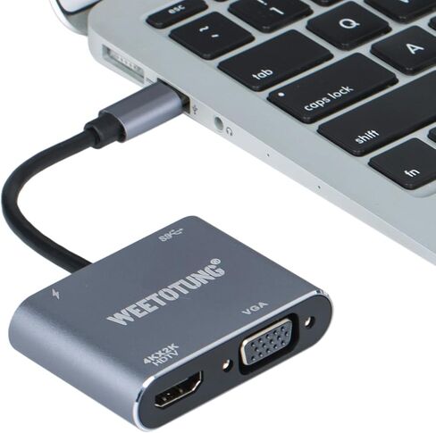 موزع USB نوع سي 4 في 1 الى بي دي، 4 كيه اتش دي ام اي، في جي ايه، محول يو اس بي 3.0، يدعم عرض الشاشة وقراءة ملفات الوسائط المتعددة USB للمكتب in Kuwait