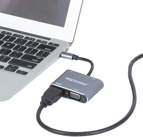 موزع USB نوع سي 4 في 1 الى بي دي، 4 كيه اتش دي ام اي، في جي ايه، محول يو اس بي 3.0، يدعم عرض الشاشة وقراءة ملفات الوسائط المتعددة USB للمكتب in Kuwait