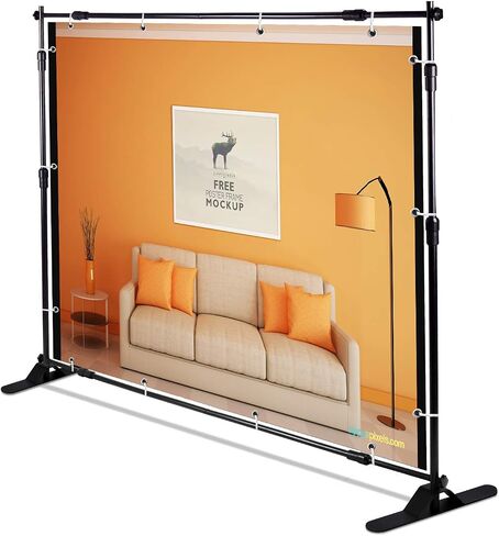 AkTop 8x8 ft Heavy Duty Backdrop Banner Stand Kit, Adjustable Photography Step and Repeat Stand for Parties, Portable Trade Show Photo Booth Background with Carrying Bag in Saudi Arabia
