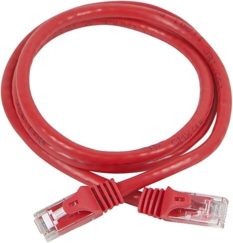 Monoprice Cat5e Ethernet Patch Cable - 3 feet - Red | Snagless RJ45, Stranded, 350Mhz, UTP, Pure Bare Copper Wire, 24AWG - Flexboot Series in Saudi Arabia