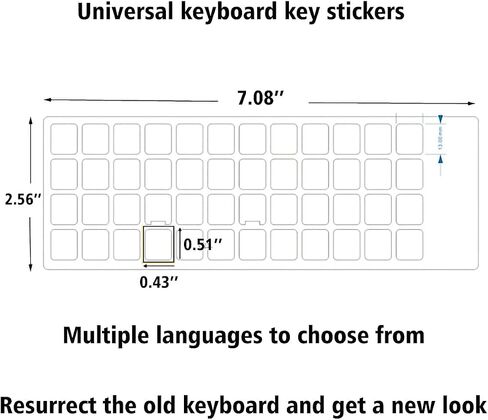 KEANBOLL 2PCS Pack Transparent English Keyboard Stickers, English Keyboard Replacement Sticker with Transparent Background and White Lettering for Computer Notebook Laptop Desktop in Kuwait