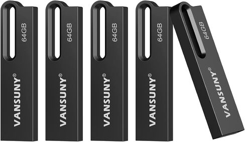 Vansuny 5 عبوات USB 3.0 محركات أقراص فلاش معدنية سعة 64 جيجابايت مقاومة للماء، أعواد ذاكرة عالية السرعة، محركات أقراص إبهام محمولة لأجهزة الكمبيوتر/الأجهزة اللوحية/Mac/الكمبيوتر المحمول in Kuwait