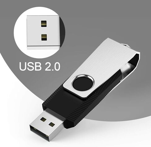 KEXIN 10 Pack USB Flash Drive - 64GB Thumb Drive with Swivel, Black (64GB, 10 Pack) in Kuwait