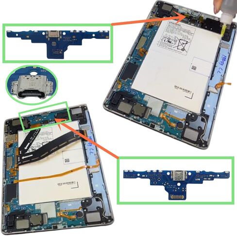 قطعة غيار لمنفذ شحن USB من Komsunma لجهاز Samsung Galaxy Tab S6 Lite 10.4 بوصة SM-P610 ومنفذ شحن سماعة الرأس ومنفذ استبدال الميكروفون بما في ذلك أدوات إصلاح in Kuwait