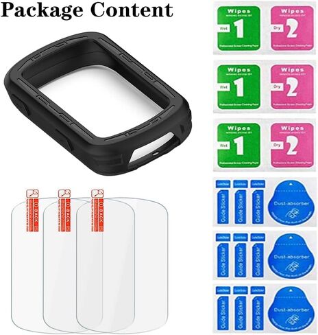 Screen Protector for Garmin Edge 840 Solar/Edge 540 GPS (3+1pack) and Silicone Case Cover,Tempered Glass Film Anti-Scratch High Definition Full Coverage in Kuwait