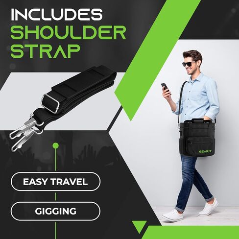 حقيبة حمل تسجيلات الفينيل من GearIT لألبومات LP مقاس 12 بوصة. تناسب 60 سجلًا لموسيقى DJ وتخزين الفينيل، وجيوب بسحاب وشبكية، وتتضمن حزام كتف in Kuwait