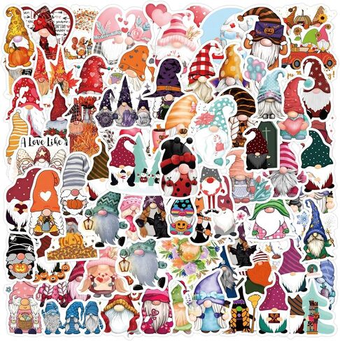 120PCS Gnome Stickers Christmas Stickers Funny Stickers Scrapbook Stickers Vinyl Waterproof Stickers for Laptop,Bumper,Skateboard,Water Bottles,Computer,Phone, for Kids,Teens,Adult in Kuwait