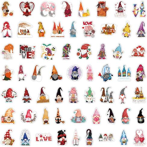 120PCS Gnome Stickers Christmas Stickers Funny Stickers Scrapbook Stickers Vinyl Waterproof Stickers for Laptop,Bumper,Skateboard,Water Bottles,Computer,Phone, for Kids,Teens,Adult in Kuwait