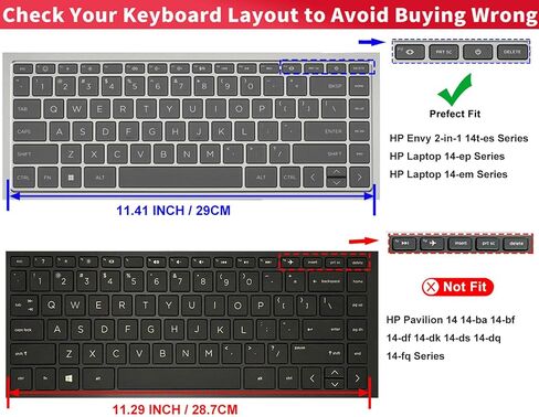 Keyboard Cover for 2023 HP Envy 2-in-1 14" 14t-es000 14-es0013dx 14-es0033dx, HP 14" Laptop 14-ep 14-em 14t-ep000 14z-em000 14-ep000 14-ep0097nr 14-ep0145cl 14-em0047nr Keyboard Skin, Hot Pink in Kuwait
