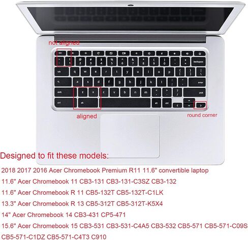 Keyboard Skin Compatible with Acer Chromebook Premium R11 11.6 CB5-132T CB3-132 CB3-131, Acer Chromebook R 13 CB5-312T, Acer Chromebook 14 CP5-471, Acer Chromebook 15 CB3-532 CB5-571 C910 (Ombre Pink in Saudi Arabia