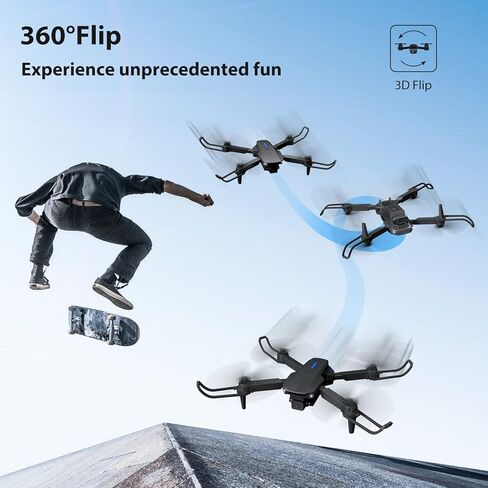Hilldow Mini Drone للأطفال البالغين مع كاميرا HD 1080P، قابلة للطي FPV Live Video RC WiFi Quadcopter بدون طيار ارتفاع التدفق البصري هدايا للمبتدئين الأولاد والبنات مع وضع مقطوعة الرأس، تقلب ثلاثية الأبعاد in Kuwait