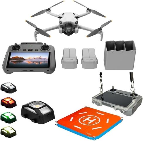 DJI Mini 4 Pro Drone Fly More Combo, Bundle with Claw Lanyard Mounting System, Landing Pad and Strobe Light in Saudi Arabia