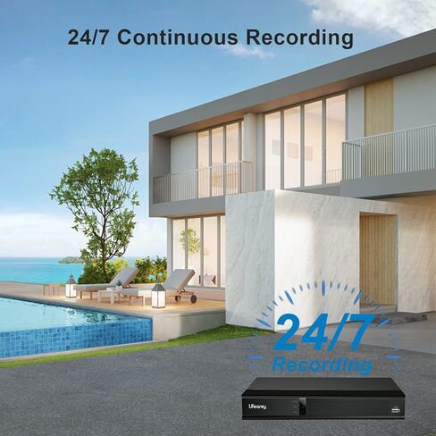 نظام أمان سلكي Lifoarey 1080P، DVR 8CH مع 1 تيرابايت HDD و4 قطع 1080P كاميرا أمان خارجية، رؤية ليلية ملونة، تسجيل 24/7، كشف الحركة، الوصول عن بعد لمراقبة أمن المنزل in Kuwait