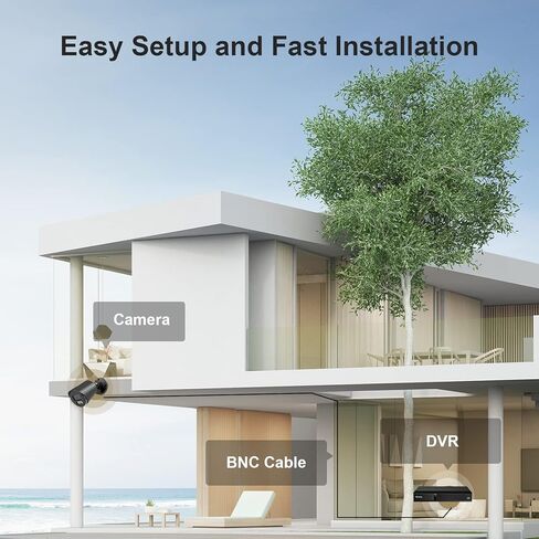 نظام أمان سلكي Lifoarey 1080P، DVR 8CH مع 1 تيرابايت HDD و4 قطع 1080P كاميرا أمان خارجية، رؤية ليلية ملونة، تسجيل 24/7، كشف الحركة، الوصول عن بعد لمراقبة أمن المنزل in Kuwait