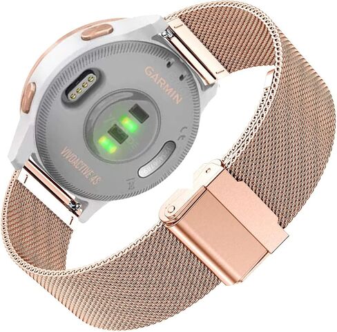 Band Compatible with Garmin Vivoactive 4S / Venu 2S/ Vivomove 3S, 18mm Mesh Woven Stainless Steel Wrist Bracelet Bands Strap for Fossil Gen Women's 5E / Gen 6 / Q Venture Gen 4 HR in Saudi Arabia