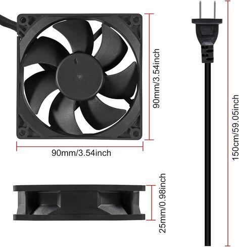 UMLIFE 2PACK 6025 مروحة EC مروحة تبريد بدون فرشاة AC 110V 115V 120V 220V 240V محوري مروحة كروية 60 مم × 25 مم in Kuwait