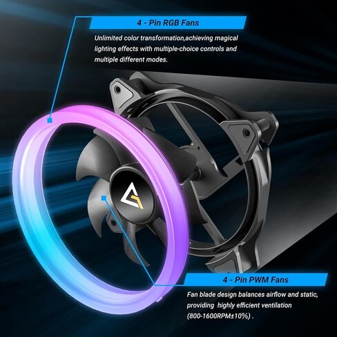 مراوح Antec RGB، مراوح الكمبيوتر الشخصي، مراوح RGB مقاس 120 مم، 3 مجموعات من مراوح الهيكل مقاس 120 مم، مراوح الحالة، مراوح RGB ذات 3 سنون 5 فولت مع وحدة تحكم، مزامنة MOBO مع 5 فولت 3 سنون، مراوح RGB من سلسلة نيون in Kuwait
