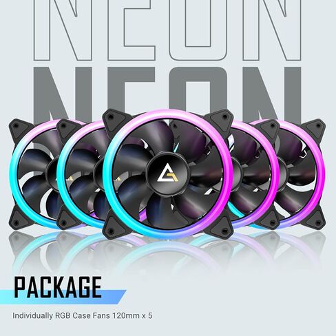 مراوح Antec RGB، مراوح الكمبيوتر الشخصي، مراوح RGB مقاس 120 مم، 3 مجموعات من مراوح الهيكل مقاس 120 مم، مراوح الحالة، مراوح RGB ذات 3 سنون 5 فولت مع وحدة تحكم، مزامنة MOBO مع 5 فولت 3 سنون، مراوح RGB من سلسلة نيون in Kuwait
