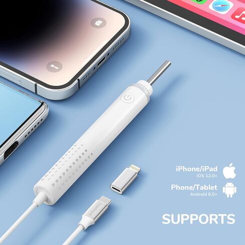 ScopeAround Otoscope for iPhone, 3.9mm Ultra-Thin Ear Camera with 6 LED Lights, Ear Scope with Ear Wax Removal Tool Camera,USB Ear Cleaning Camera Compatible with iPhone/Android (No WiFi Needed) in Kuwait