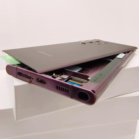 شاشة R RONPHONE لهاتف Samsung Galaxy S22 Ultra LCD مع إطار شاشة LCD أصلية محول رقمي شاشة تعمل باللمس (عنابي) in Kuwait