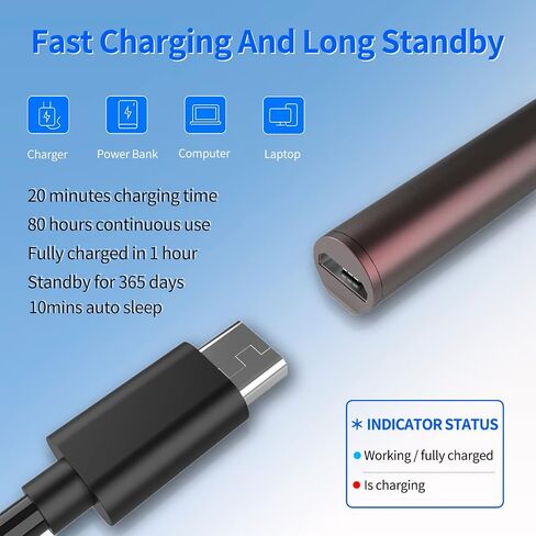 Stylus Pen for HP Envy X360 Pavilion X360 Specter X360 Spectre X2 Envy X2 Rechargeable MPP 2.0 Tilt Active Pen with 4096 Pressure Sensitivity, Palm Rejection, Magnetic Attachment Function, Black in Kuwait