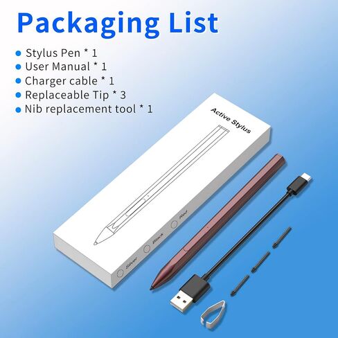 Stylus Pen for HP Envy X360 Pavilion X360 Specter X360 Spectre X2 Envy X2 Rechargeable MPP 2.0 Tilt Active Pen with 4096 Pressure Sensitivity, Palm Rejection, Magnetic Attachment Function, Black in Kuwait