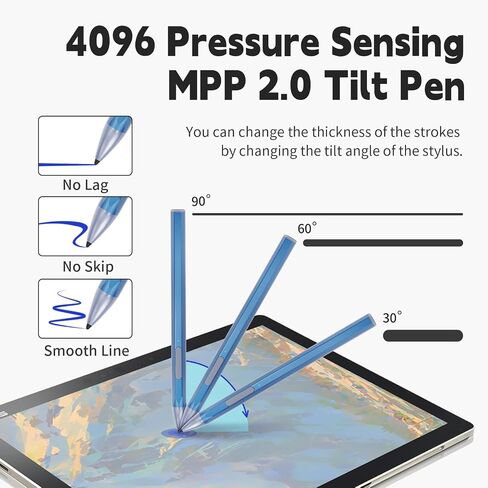 Stylus Pen for HP Envy X360 Pavilion X360 Specter X360 Spectre X2 Envy X2 Rechargeable MPP 2.0 Tilt Active Pen with 4096 Pressure Sensitivity, Palm Rejection, Magnetic Attachment Function, Black in Kuwait