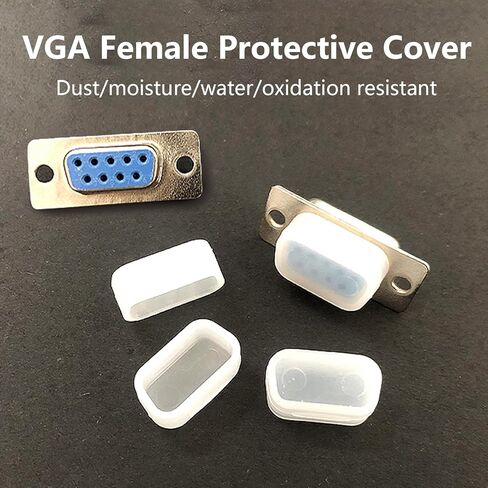 20 قطعة من غطاء منفذ VGA لمنفذ VGA أنثى على الكمبيوتر والكمبيوتر المحمول والكمبيوتر المحمول، وغطاء غطاء غبار لمنفذ VGA وواقي المقابس in Kuwait