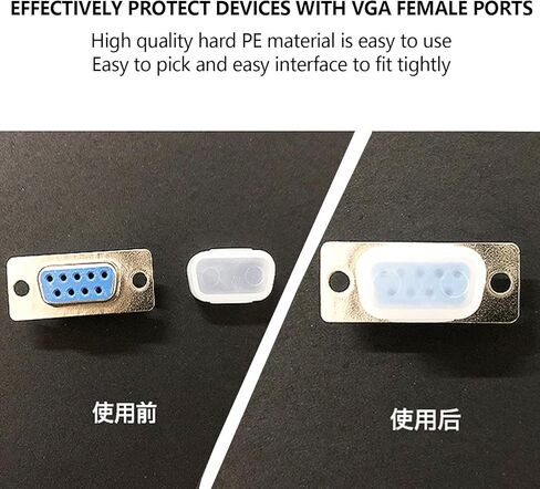 20 قطعة من غطاء منفذ VGA لمنفذ VGA أنثى على الكمبيوتر والكمبيوتر المحمول والكمبيوتر المحمول، وغطاء غطاء غبار لمنفذ VGA وواقي المقابس in Kuwait