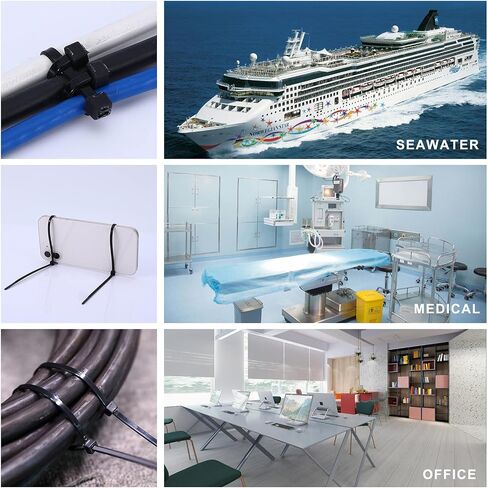 Heavy Duty Zip Ties，2000 QTY/Pack Black Cable Zip Ties, Cable Zip Ties Nylon Self-Locking Black Ties,High-Strength Cable Zip Ties Assorted Sizes for Outdoor&Indoor Use(4"+6"+8"+10"+12") in Kuwait