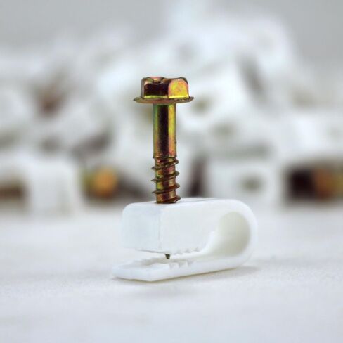 Skywalker Flexible Single Cable Screw Clips (Pack of 100 / White) in Saudi Arabia