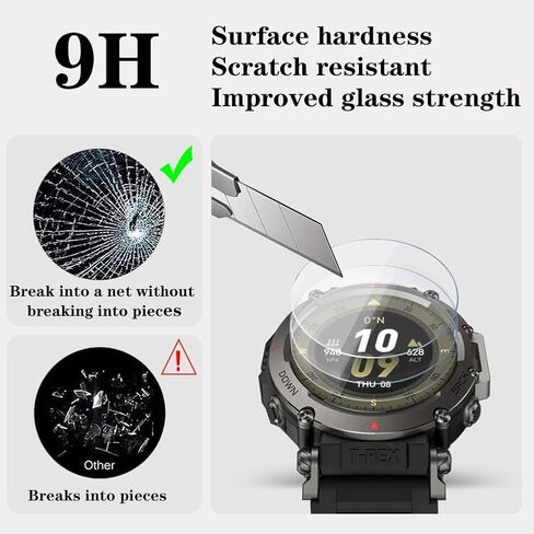 XIN HUA Watch Screen Protector (3+1Pack) Compatible for Amazfit Rex Ultra, Tempered Glass Film Anti-Scratch High Definition Full Coverage and Soft TPU Protective Case in Kuwait